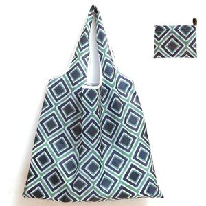 Blue Geometric Reusable Shopping Bag / Tote